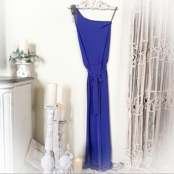 NEW Guess Beaded One Shoulder Wide Leg Jumpsuit - Picture 4 of 8